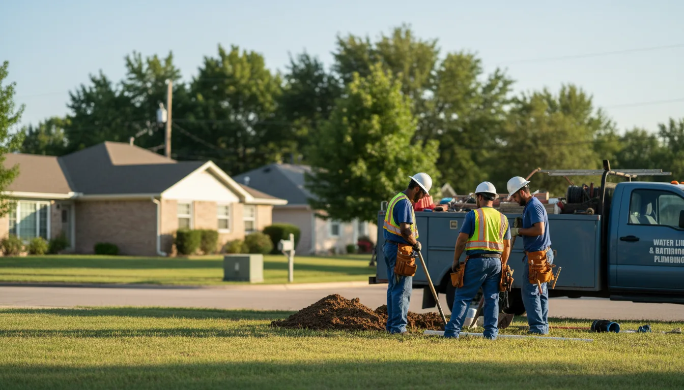 Residential water line and bathroom plumbing service in Wayne, IL